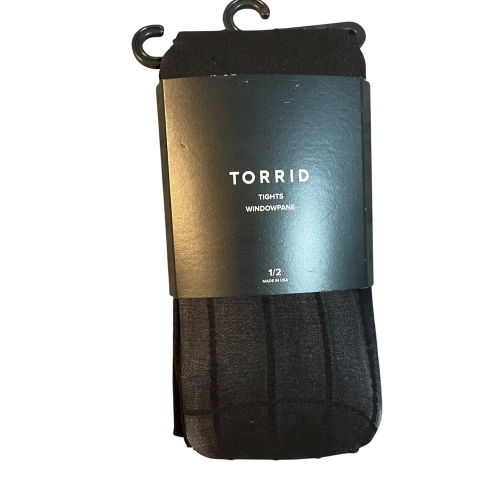 NWT Torrid Black Windowpane Tights Plus Size 1/2 Grid Pattern Hosiery
